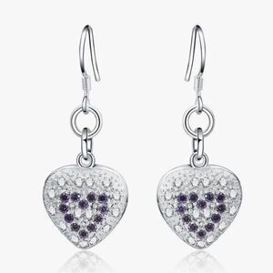 The Dangling Puff Heart earrings in 925 and cubic zirconia